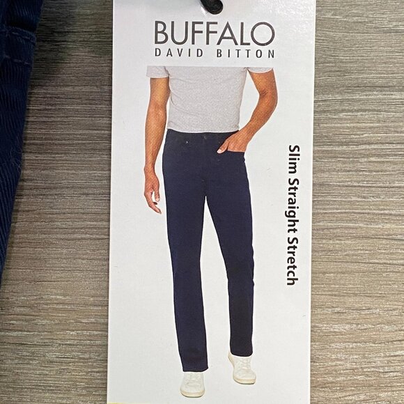 Buffalo David Bitton SAM Jeans Mens 30 x 32 Navy Blue Denim Slim Fit Straight - Picture 5 of 14